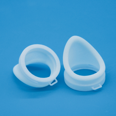TPU 3d-printed part in flexible white material