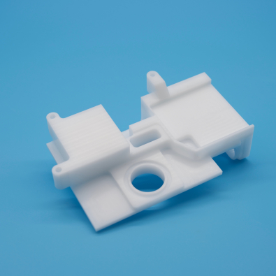 white cnc machined abs part